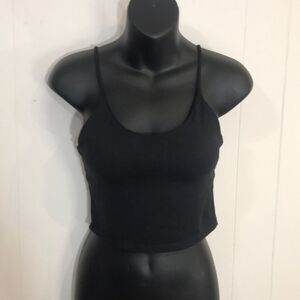 Along Fit Camisole Black Padded Crop Top Yoga Sports Bra Large